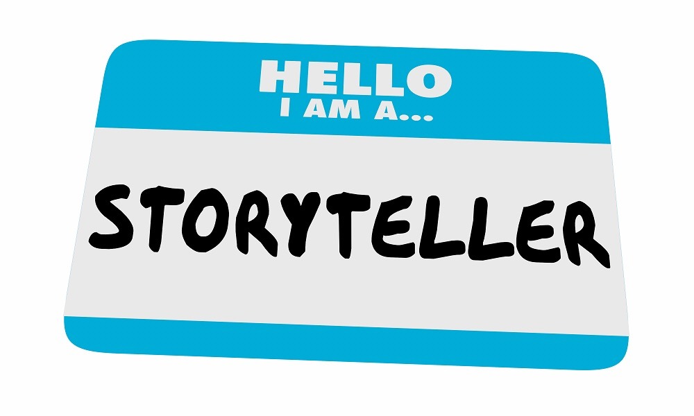 Hello my name is Storyteller sticker